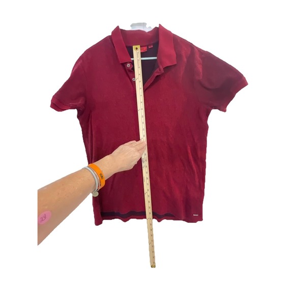 Hugo Boss Red/Black Polo Slim Fit Shirt Men‎ XL Short Sleeve Turkey Made Cotton - Picture 9 of 12